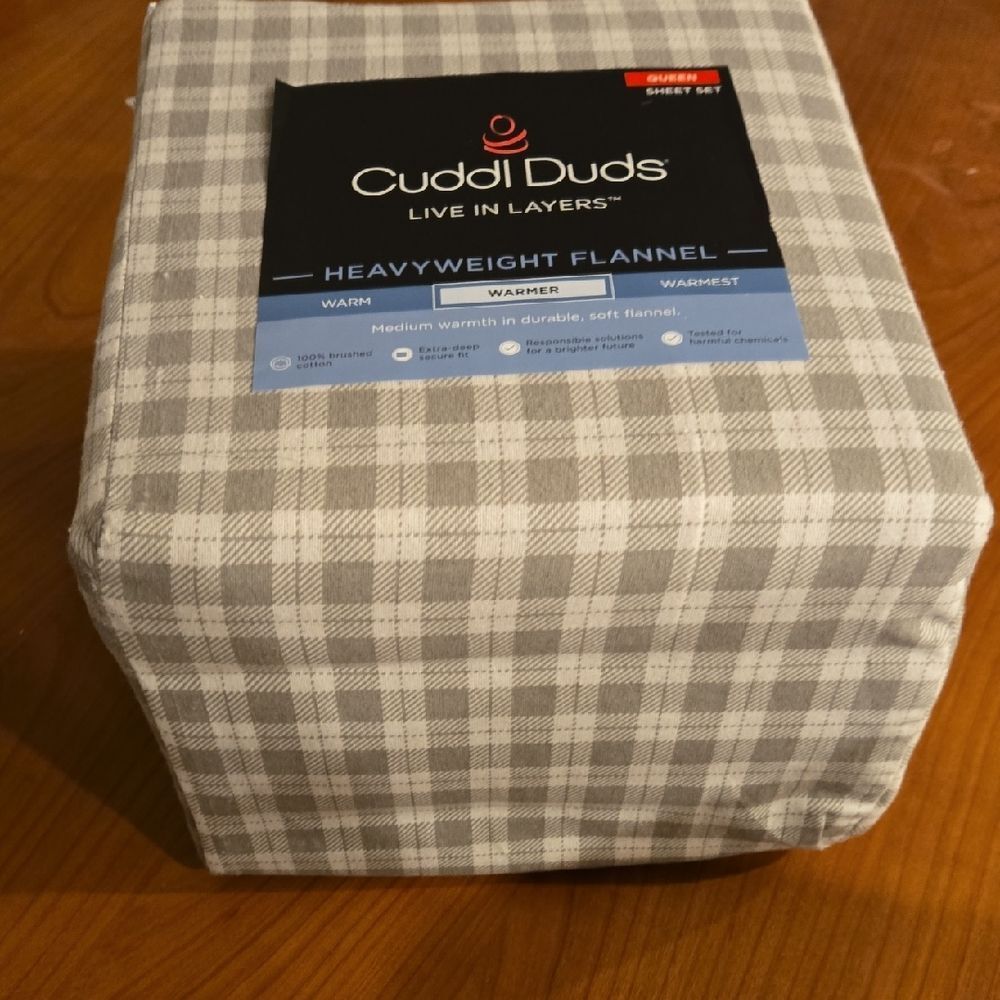 Cuddl Duds Heavyweight Flannel Set 100%Brushed Cotton